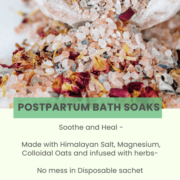 Postpartum bath soaks after birth